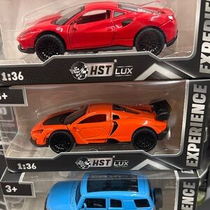 Red and Orange Toy Car Set